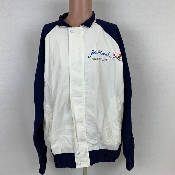 Team USA Olympics John Hancock Sponsor Windbreaker Jacket Vtg 90s Size XL - Picture 2 of 5